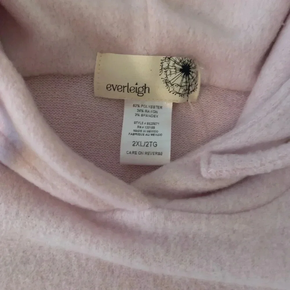Everleigh Cozy Hoodie Sweater Light Pink 2X